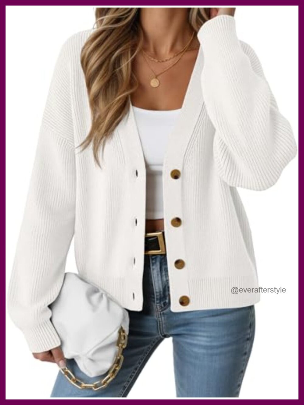 Women's Oversized Button Down Cardigan Soft Knit Fall Sweater